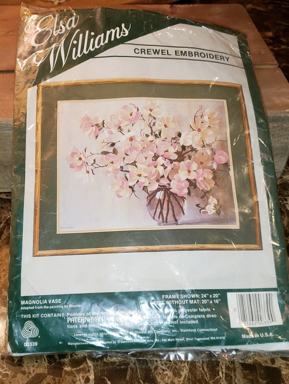 Vintage Elsa Williams Crewel Embroidery Kit "Magnolia Vase" - Picture 8 of 11